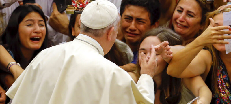Pope Francis greets crowd in year of mercy